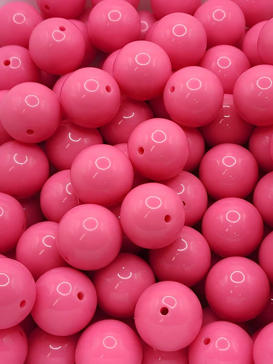 Hot Pink Solid 20MM Beads (Bubblegum Beads)