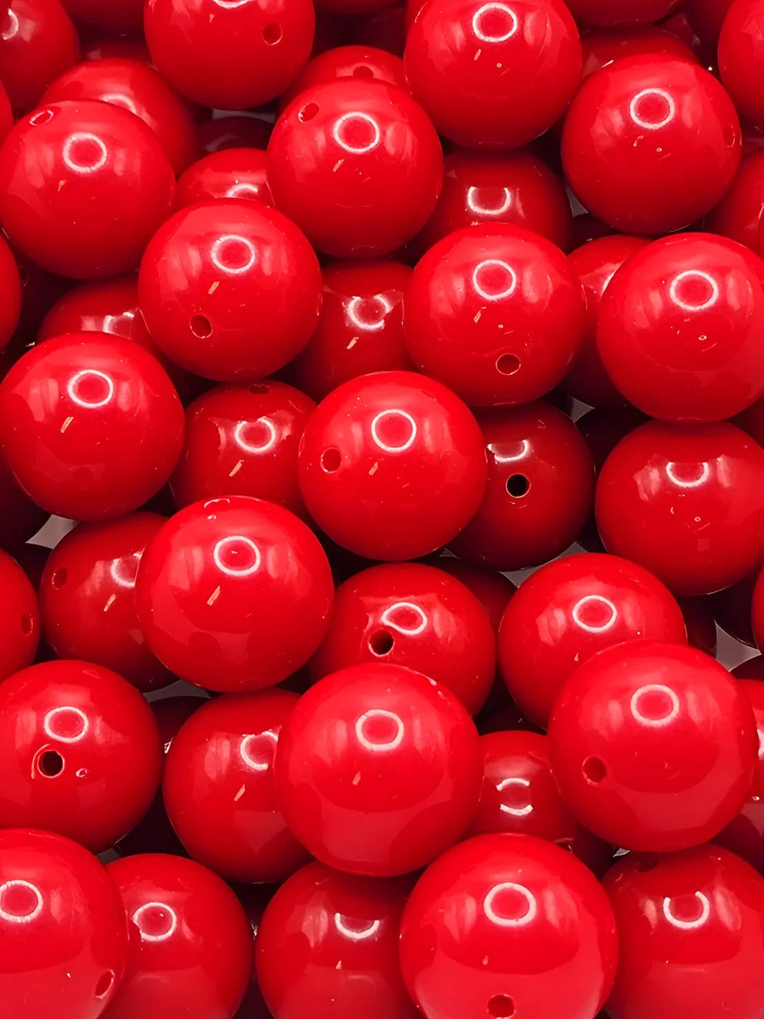 Red Solid 20MM Beads (Bubblegum Beads)