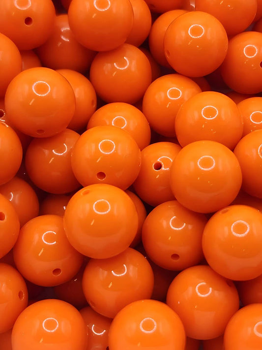 Orange Solid 20MM Beads (Bubblegum Beads)