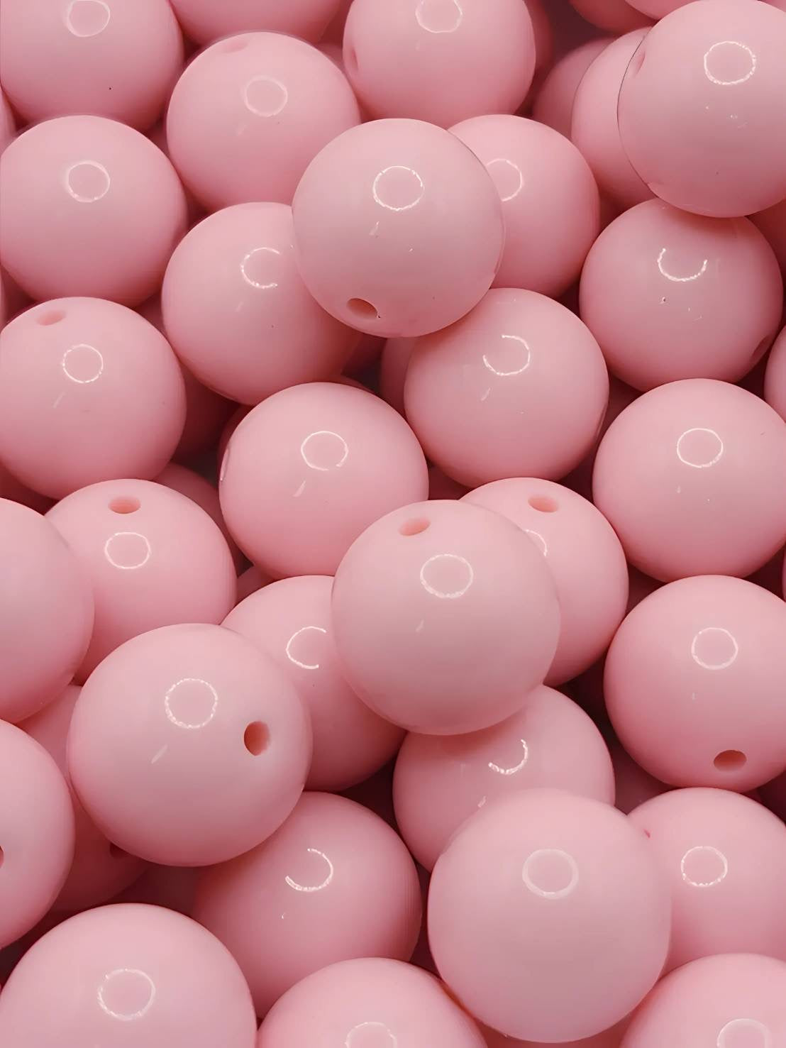 Pink Solid 20MM Beads (Bubblegum Beads)