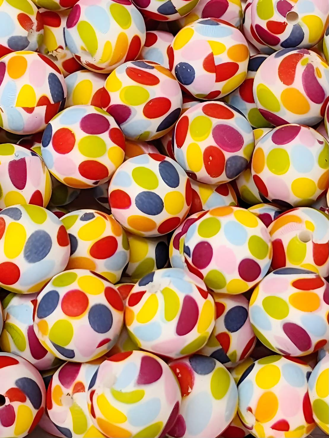 Polka Dot Fiesta 15mm Silicone Bead