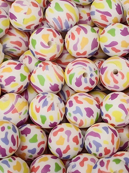 Kaleidoscope Confetti 15mm Silicone Bead