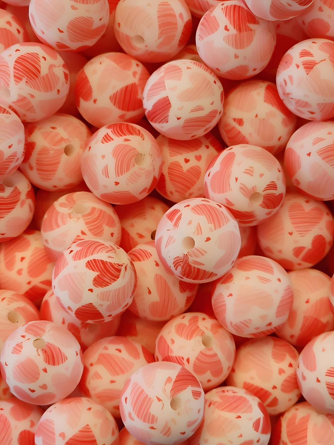 15mm Valentine's Silicone Beads