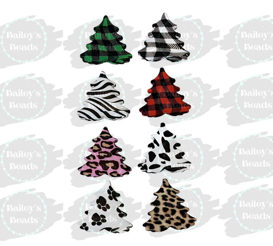 Printed Christmas Trees (Exclusive ) Silicone Focals