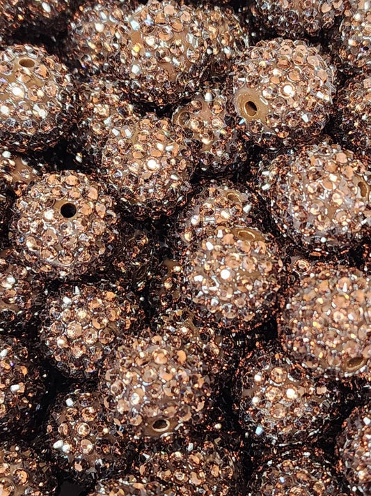 Brown 20mm **Rhinestone** (Bubblegum Beads)