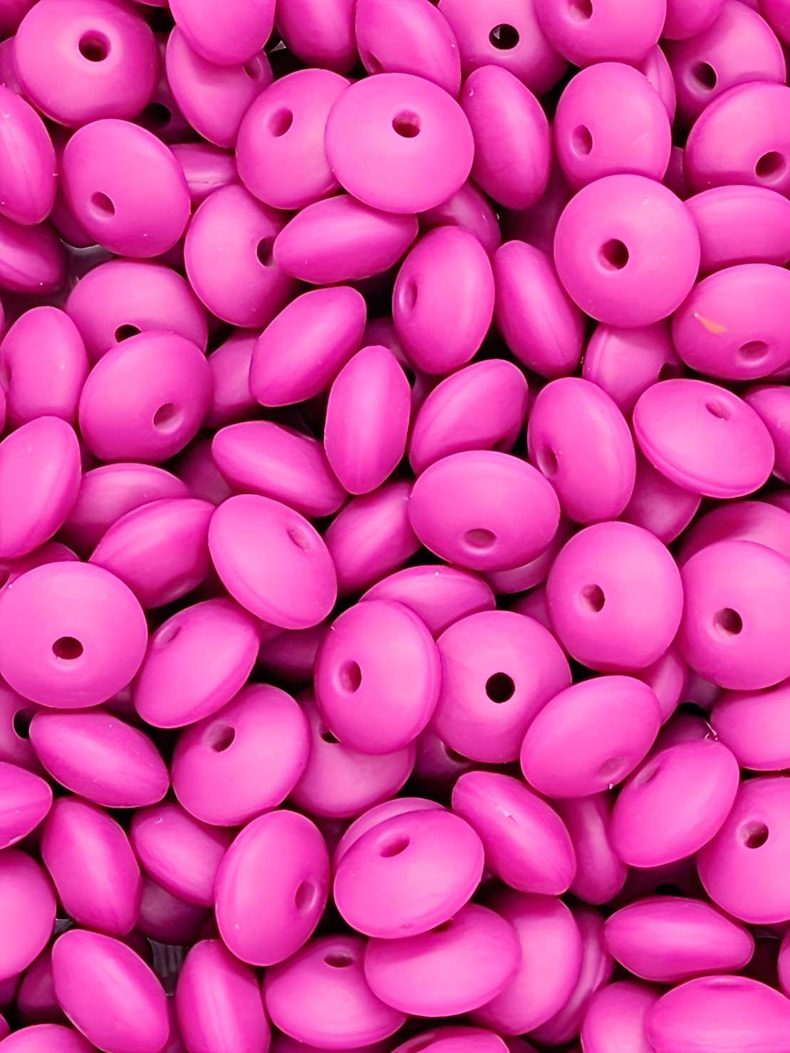 Plum Wine Silicone Lentil Beads