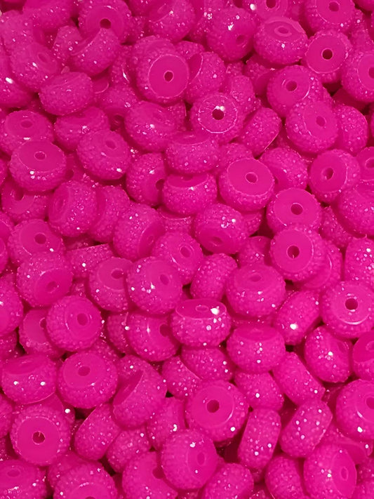 Magenta Rhinestone Abacus 12mm Beads