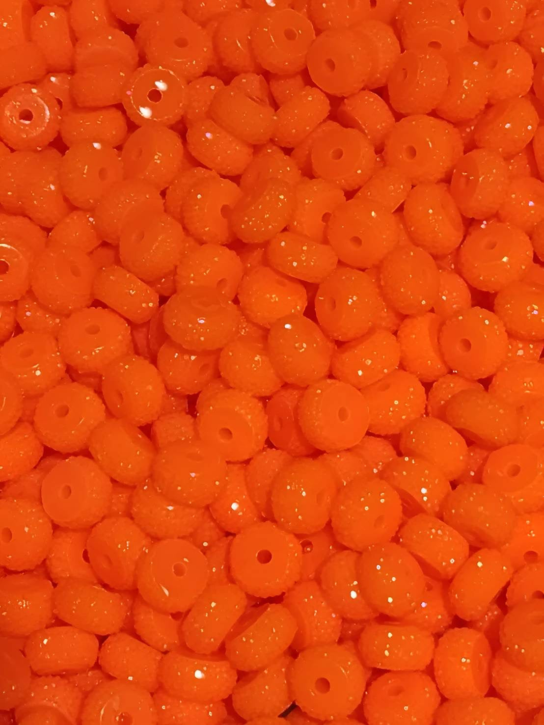 Orange Rhinestone Abacus 12mm Beads