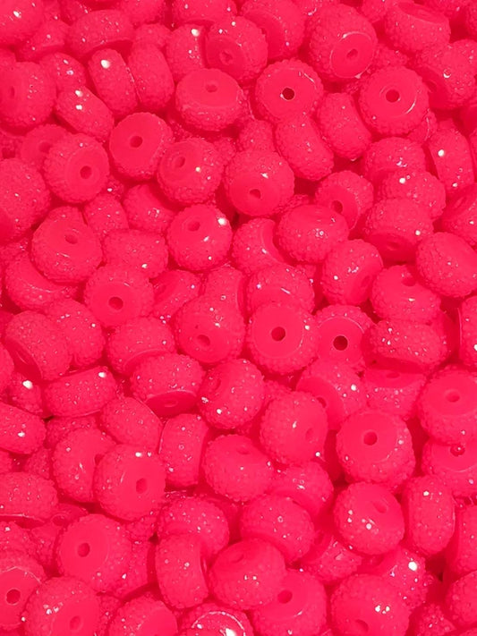 Hot Pink Rhinestone Abacus 12mm Beads