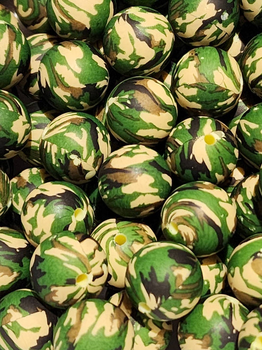 15MM Camouflage Silicone Beads