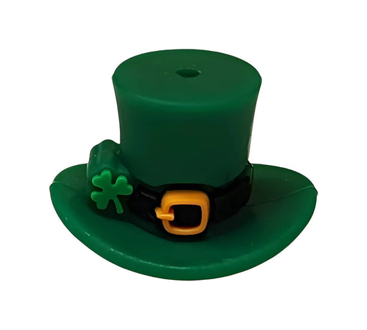 Dark Green Shamrock Hat 3D Focal Beads