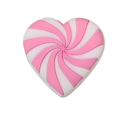 Pink Swirl Heart Focal Beads