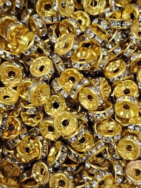 8mm Gold Rhinestone (Spacers)