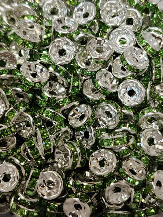 8mm Green Rhinestone (Spacers)