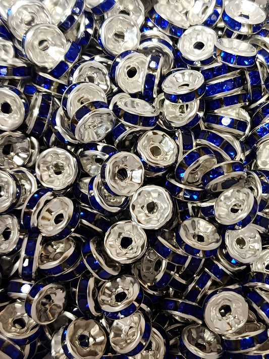 8mm Navy Rhinestone (Spacers)