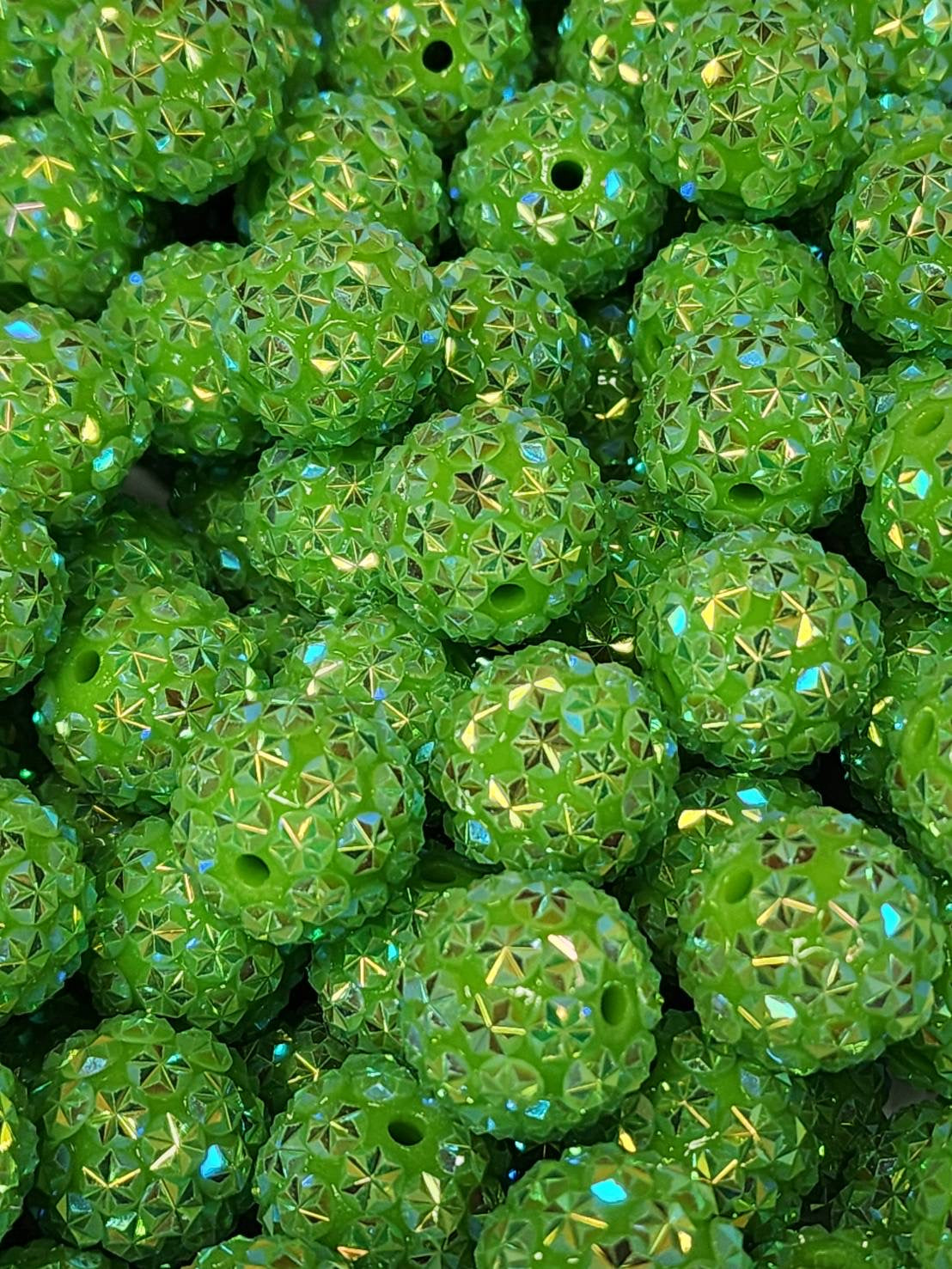 Starlight Light Green 20mm **Rhinestone** (Bubblegum Beads)