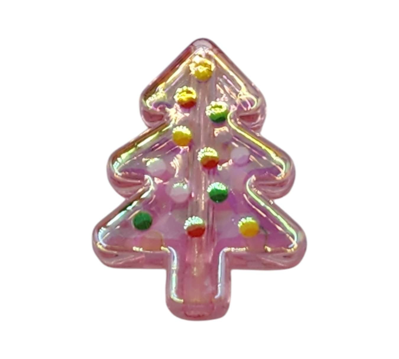 Pink Acrylic Christmas Tree Beads