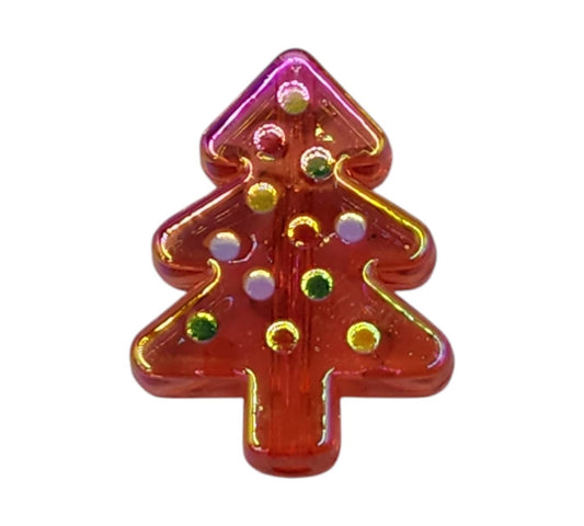 Red Acrylic Christmas Tree Beads