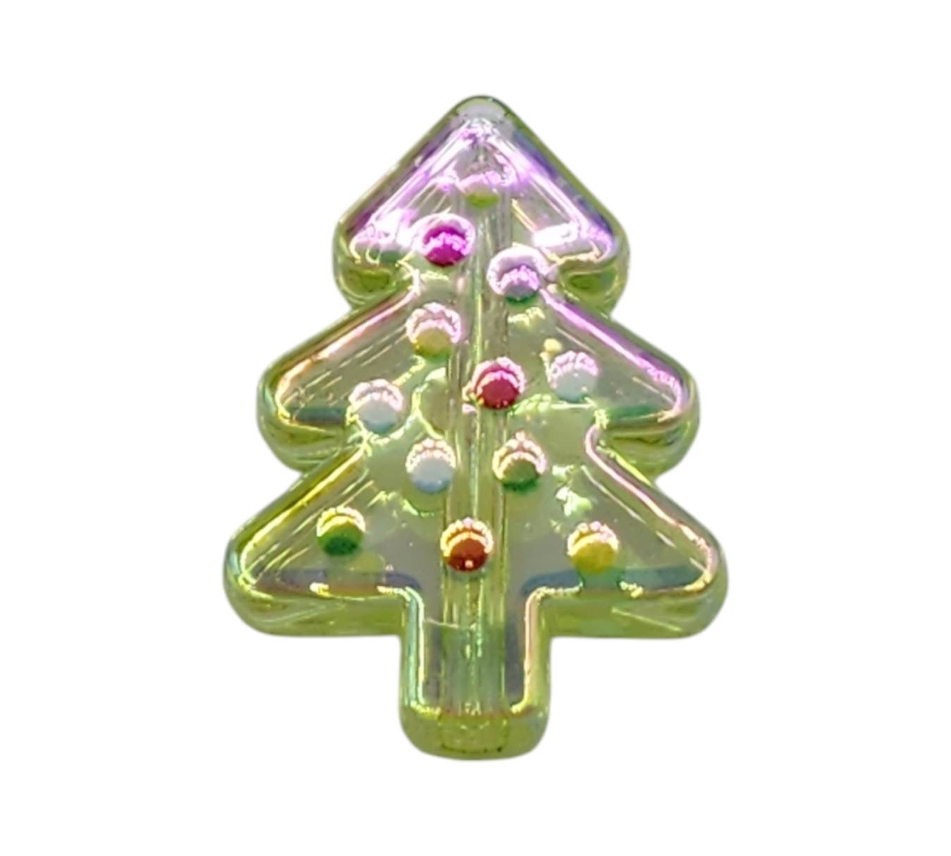 Green Acrylic Christmas Tree Beads