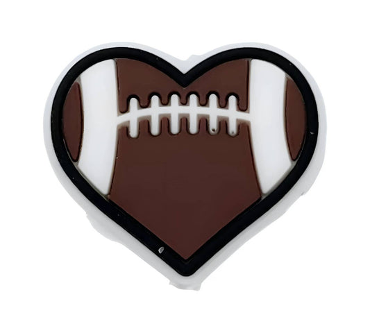 Heart Football Focal Beads