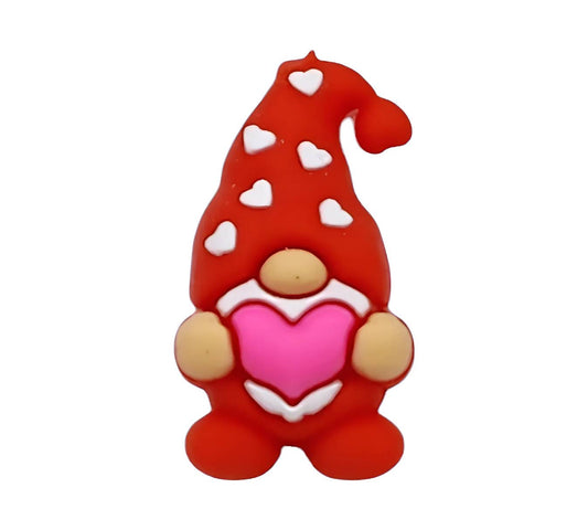 3D Red Heart Gnome Focal Beads