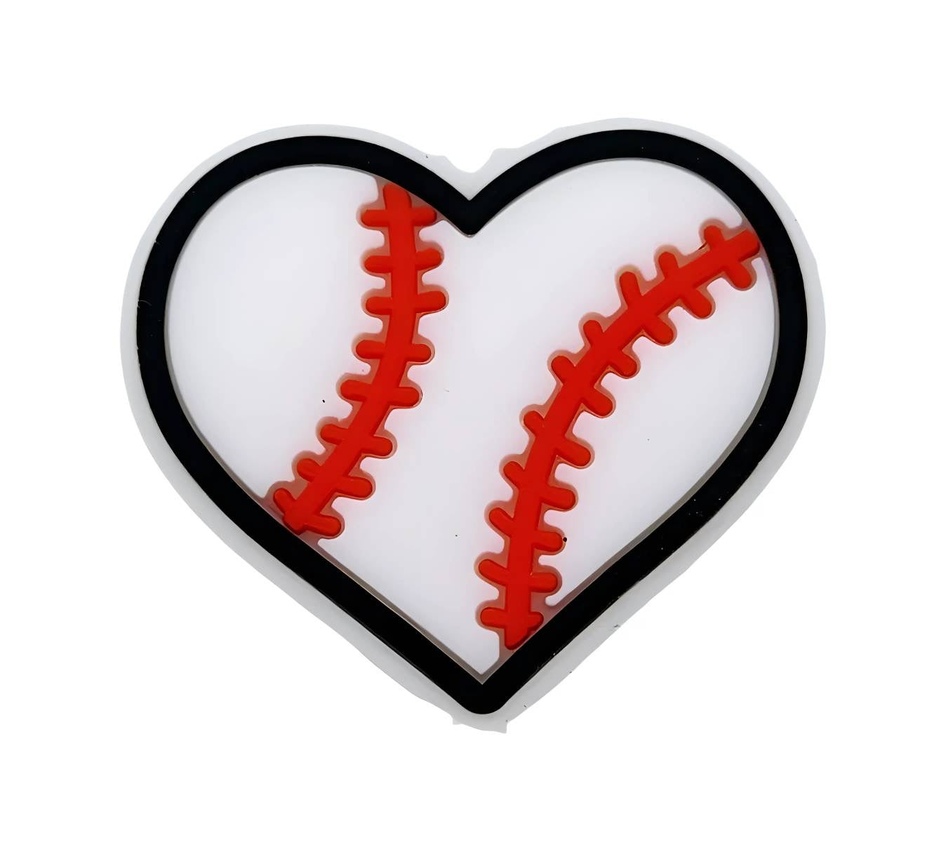 Heart Baseball Focal Beads