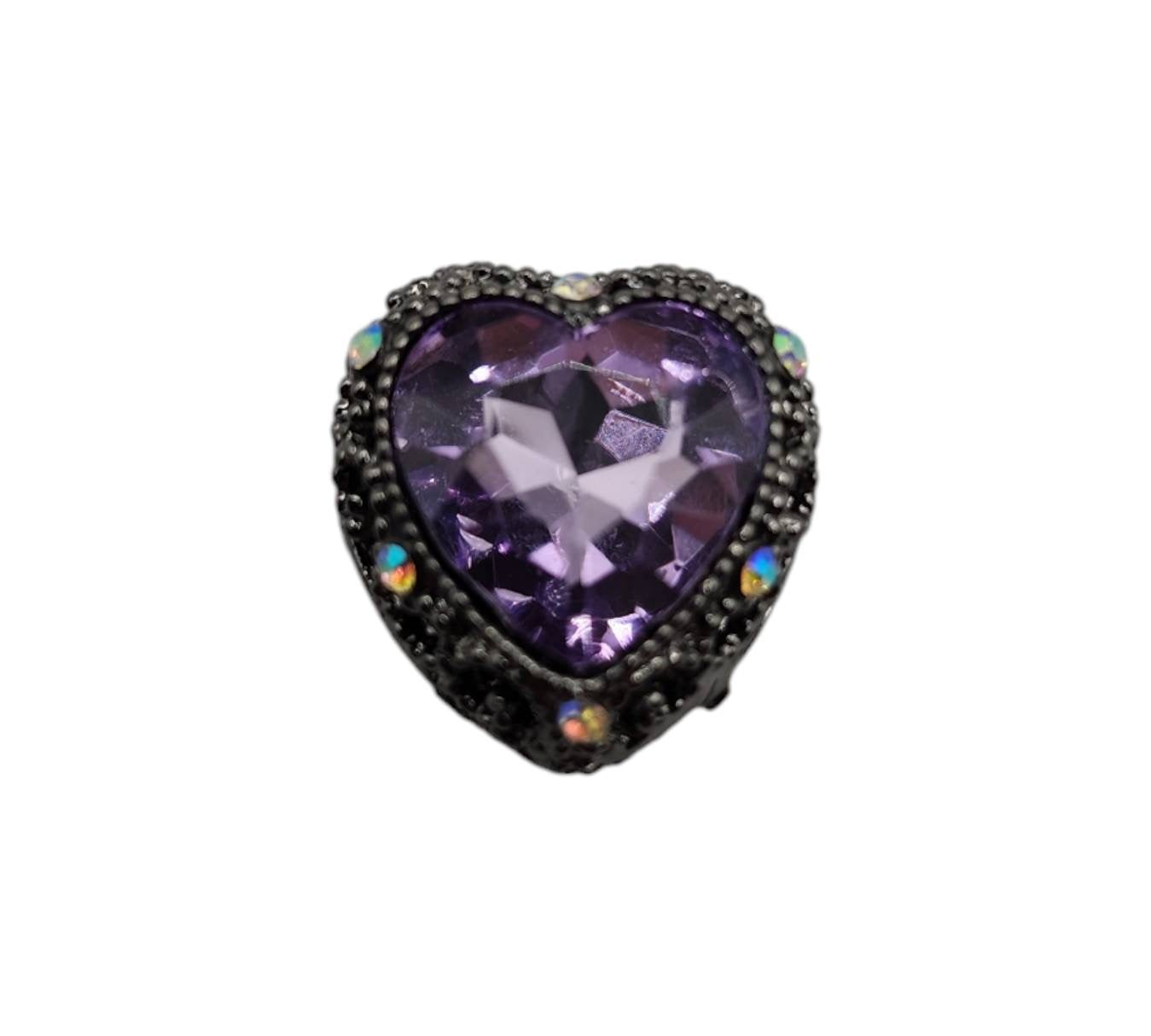 Heart Purple Hematite Gemstone Bead