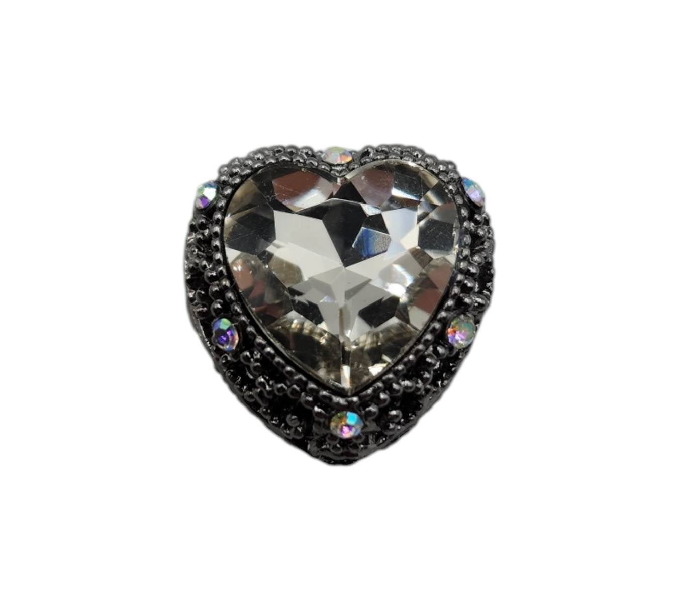 Heart Silver Hematite Gemstone Bead