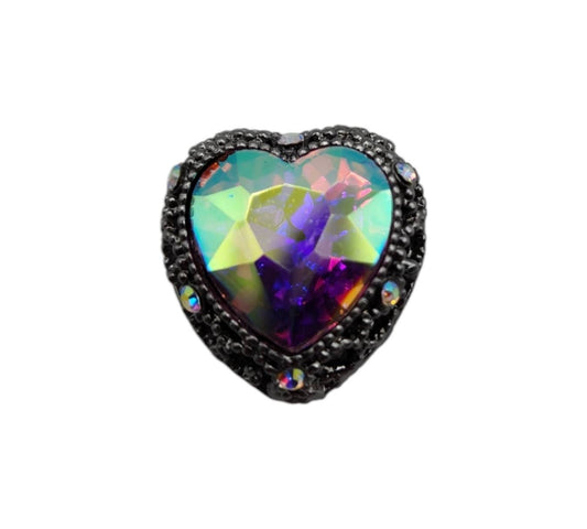 Heart Iridescent Hematite Gemstone Bead