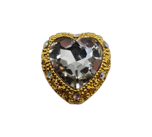 Heart Silver Gold Gemstone Bead