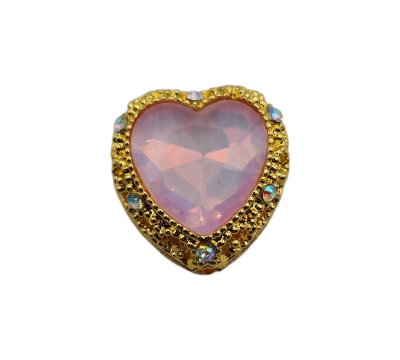 Heart Pink Gold Gemstone Bead