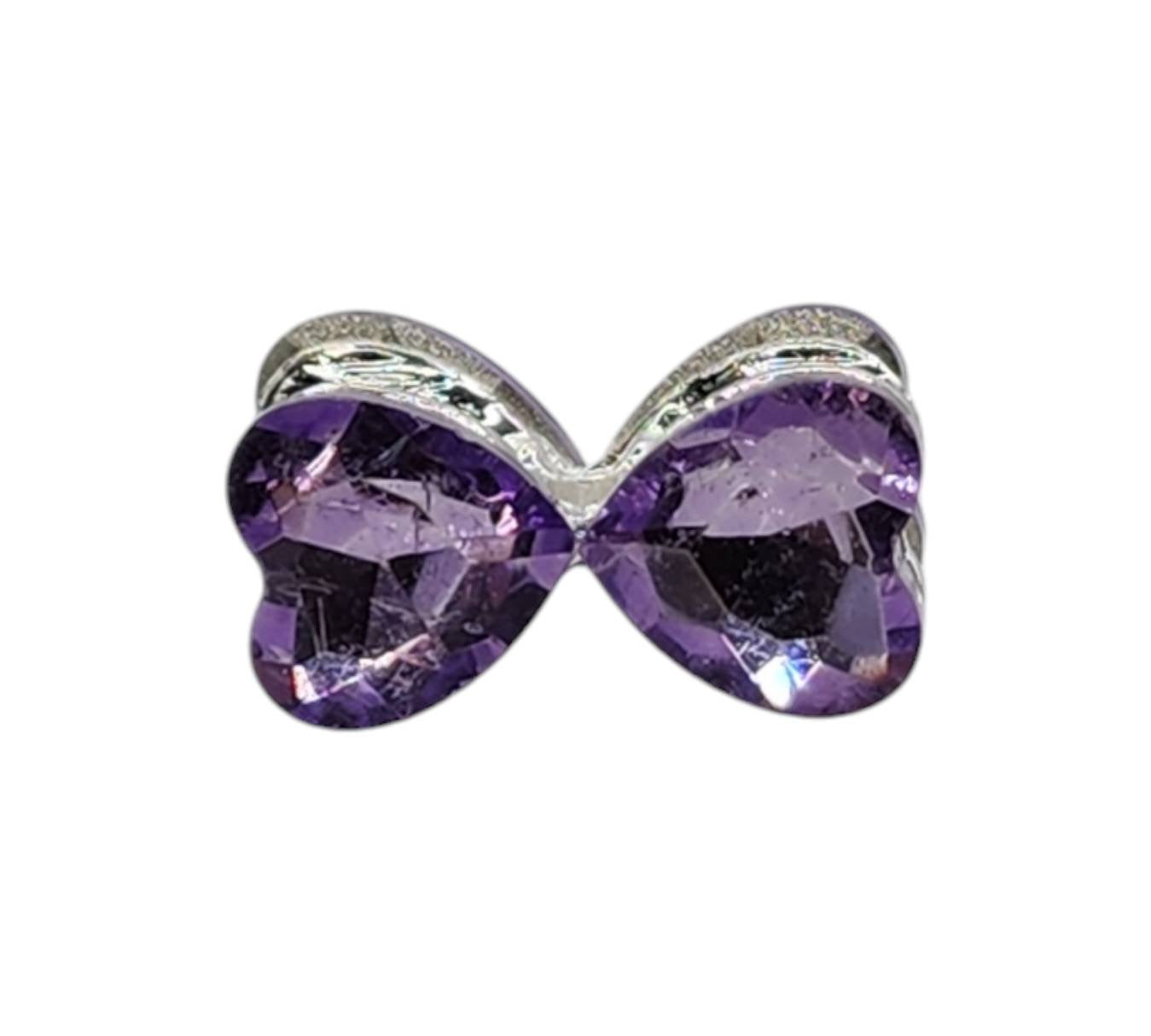 Bow Purple Gemstone Bead