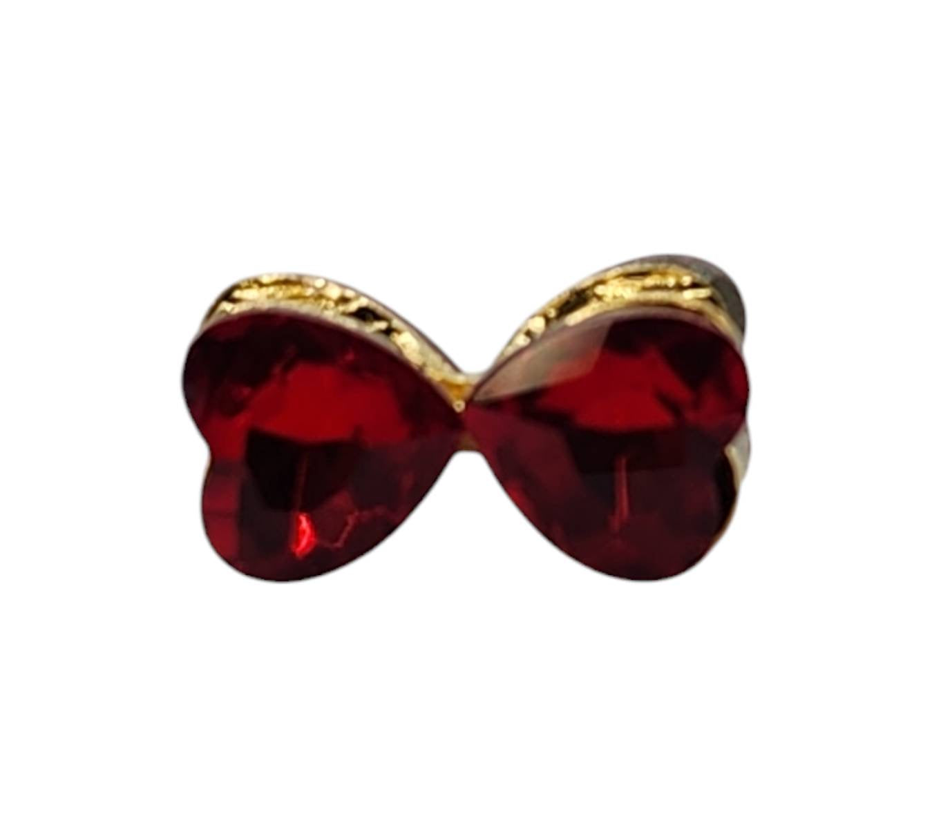 Bow Red Gold Gemstone Bead