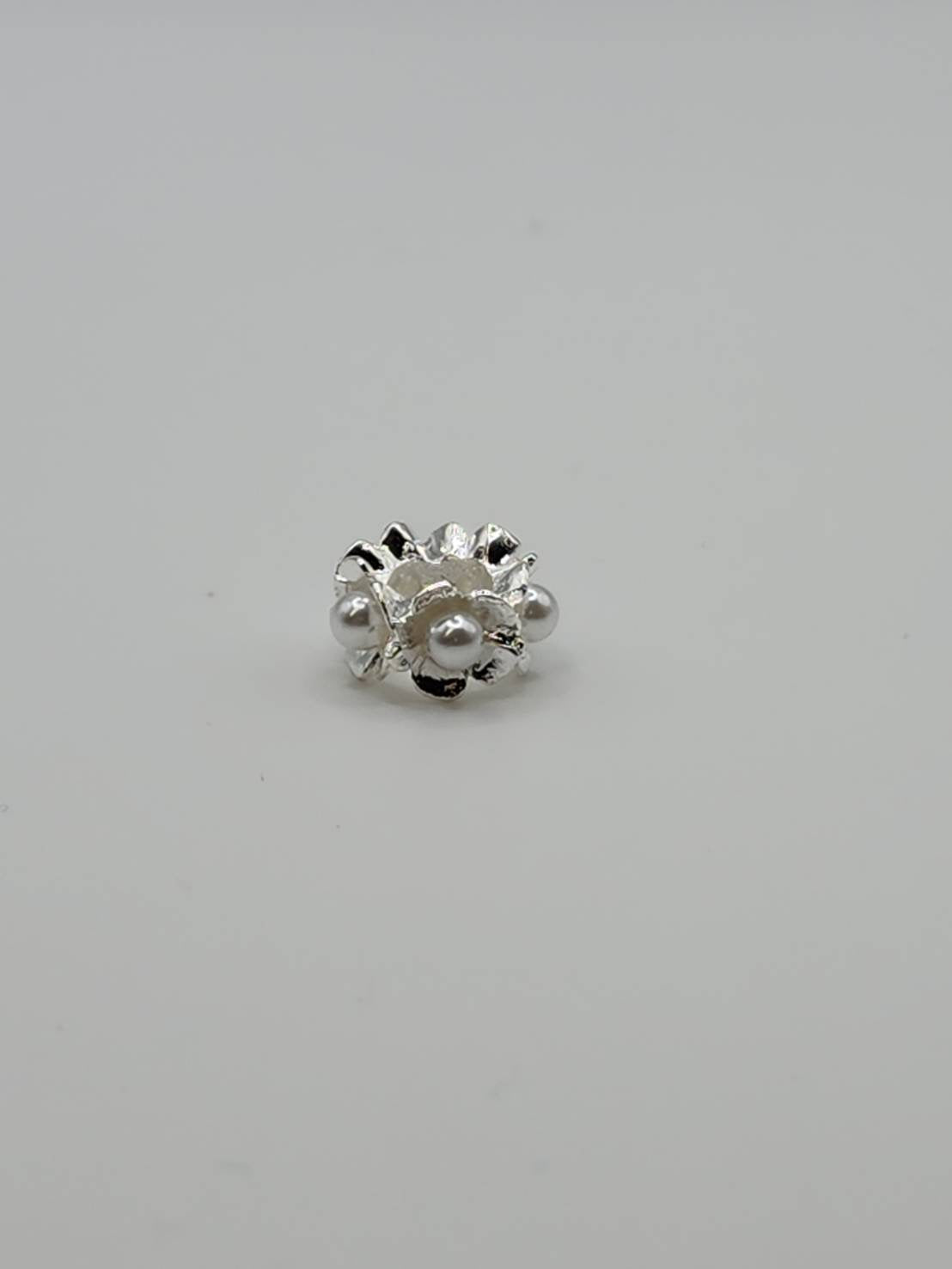 White Pearl Large Hole (Rhinestone Spacers)