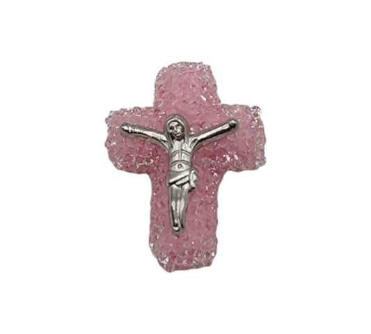 Light Pink Sugar Crucifix Beads