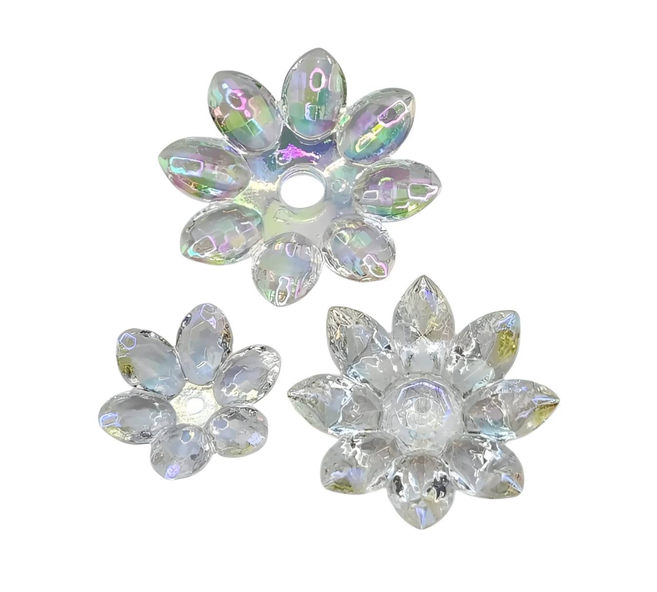 Clear Acrylic Flower Beads