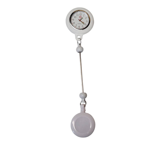 Beadable Clock White Badge Reel