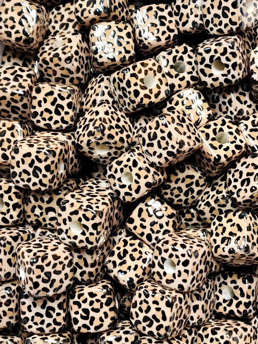 Leopard Square 16mm Beads (Acrylic Beads)