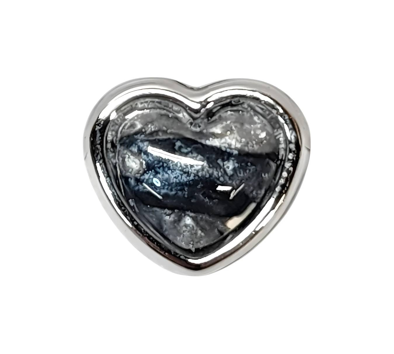 Black Marble Heart Pearl Beads