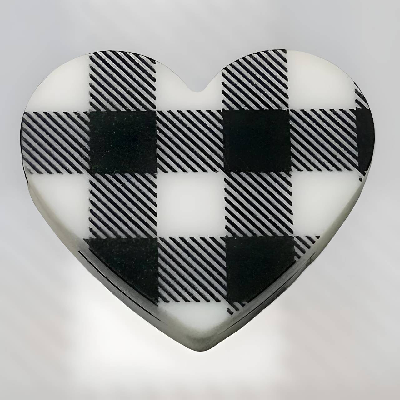 Black Buffalo Plaid Heart Focal