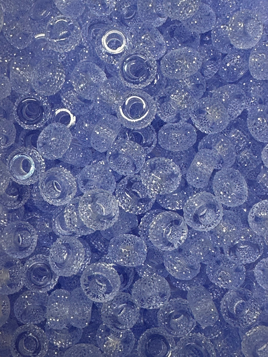 Blue Large Hole Rhinestone Abacus 12mm Beads