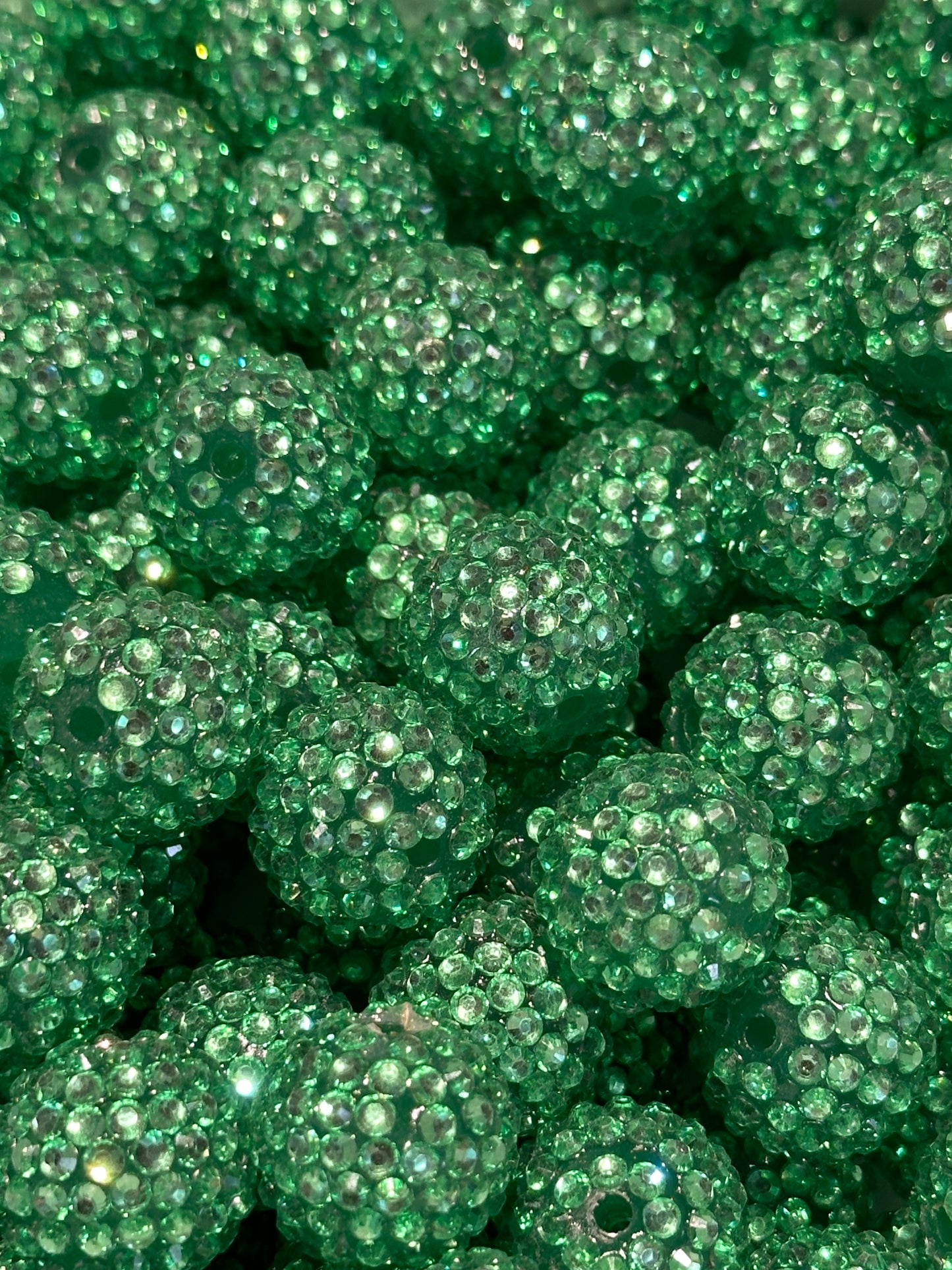 Green 20mm **Rhinestone** (Bubblegum Beads)