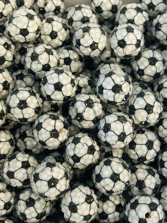 Soccer **Rhinestone** (Bubblegum Beads)