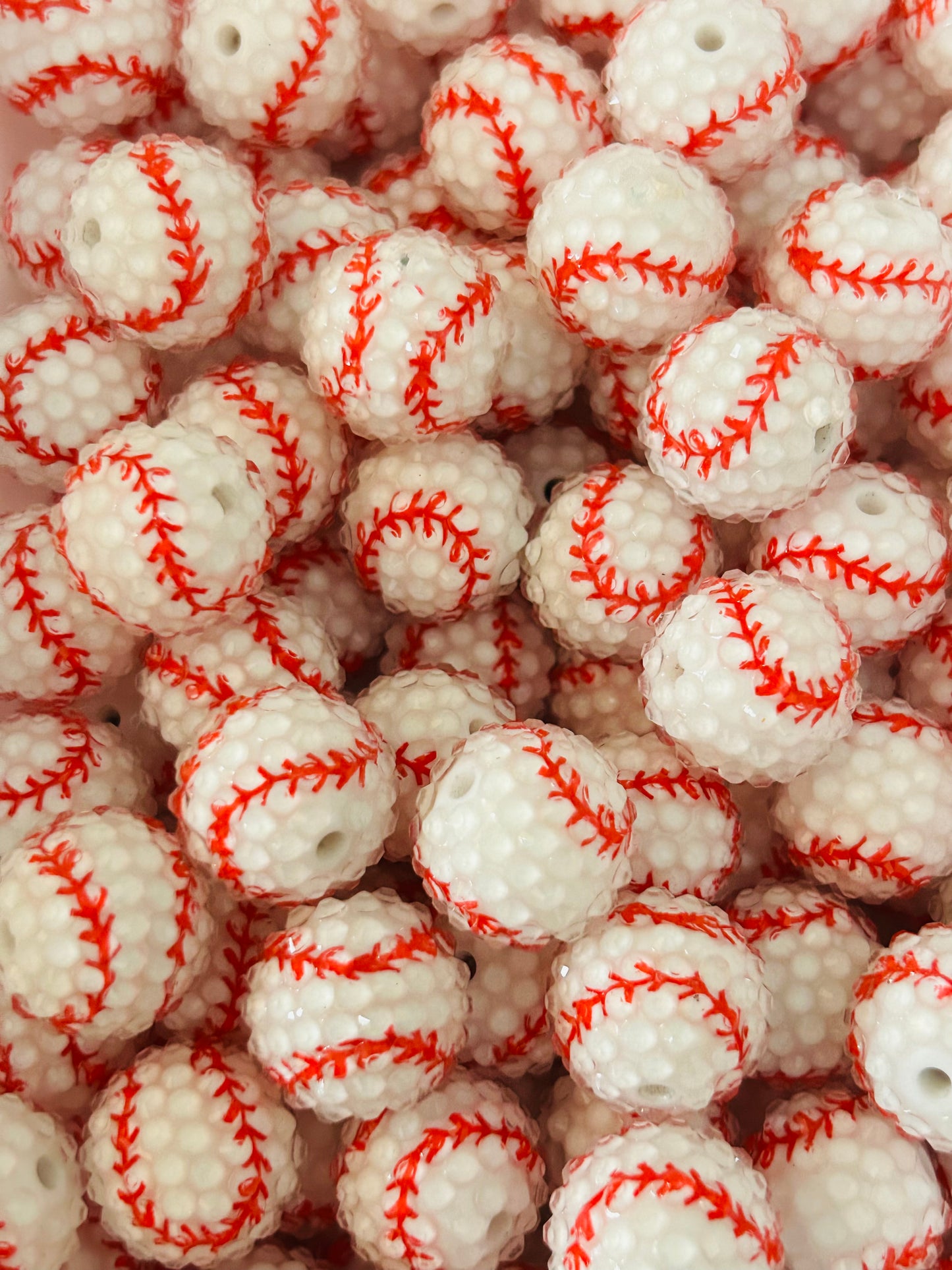 Baseball **Rhinestone** (Bubblegum Beads)