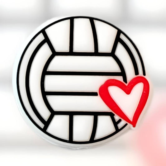 Volleyball Heart Silicone Focal