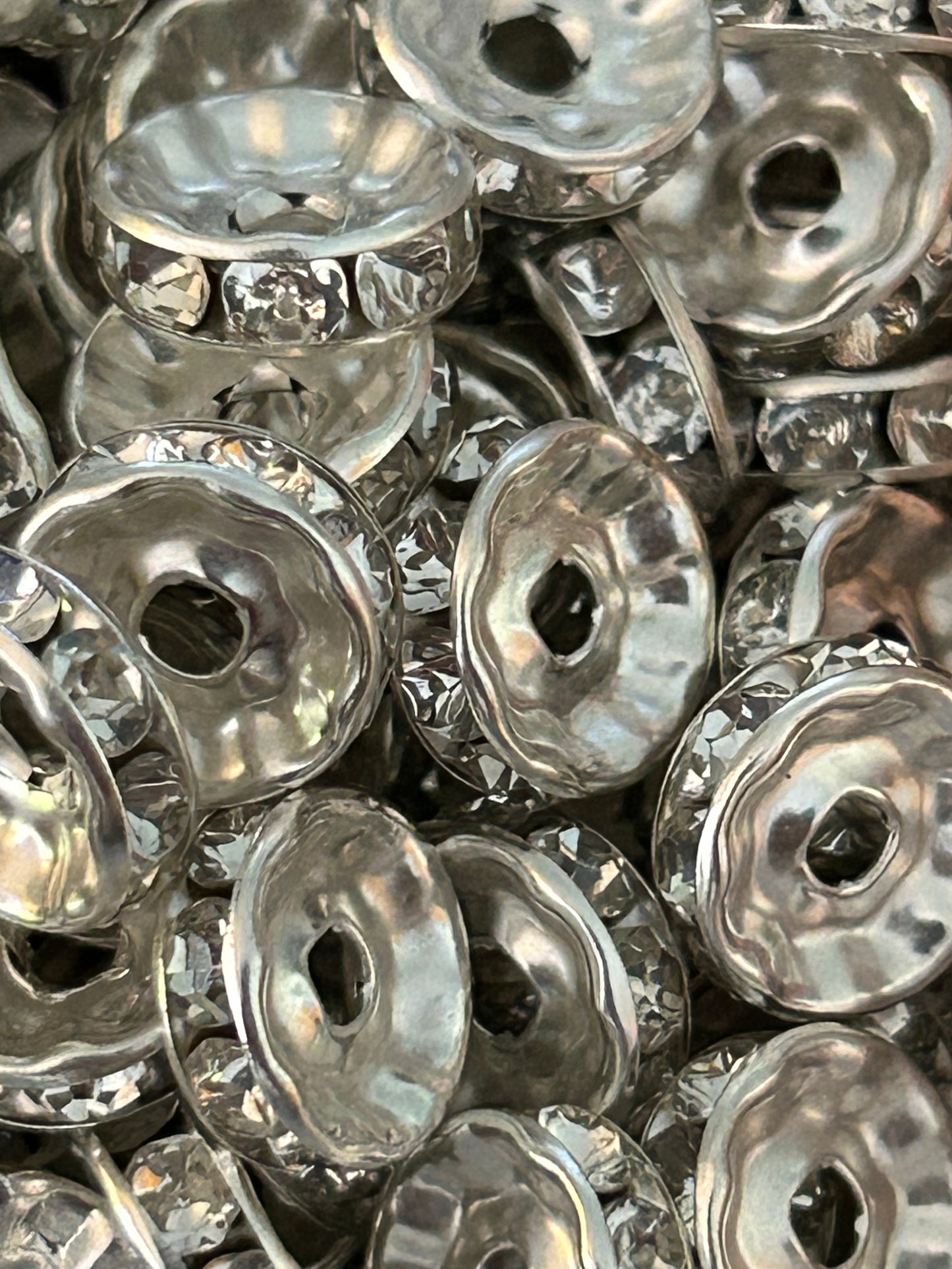 10mm Silver Rhinestone (Spacers)