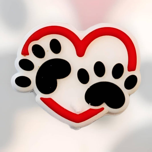 Paw Heart Silicone Focal