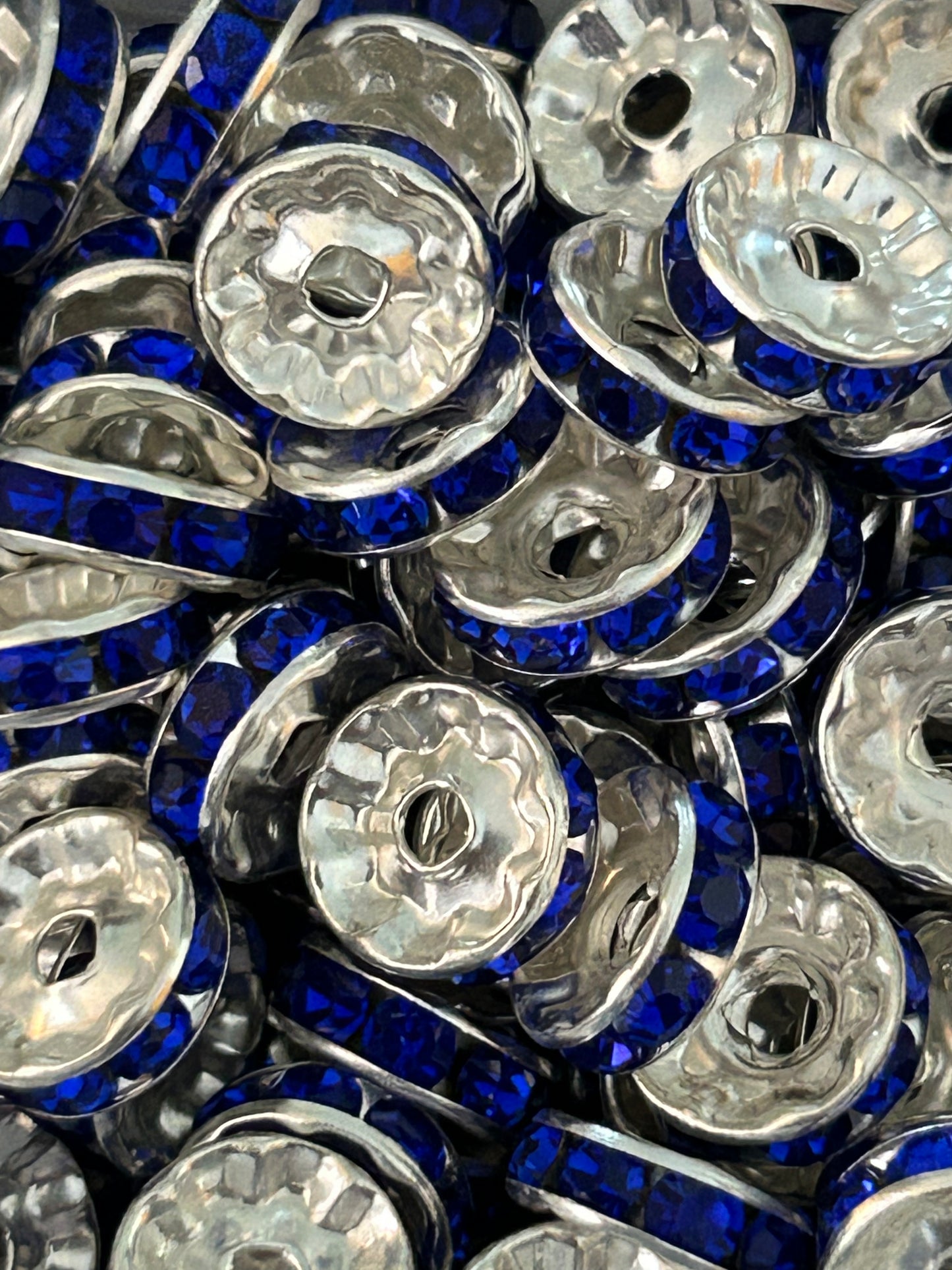 10mm Dark Blue Rhinestone (Spacers)