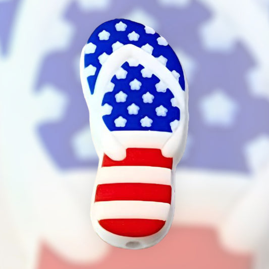 American Flag Flip Flop Silicone Focal