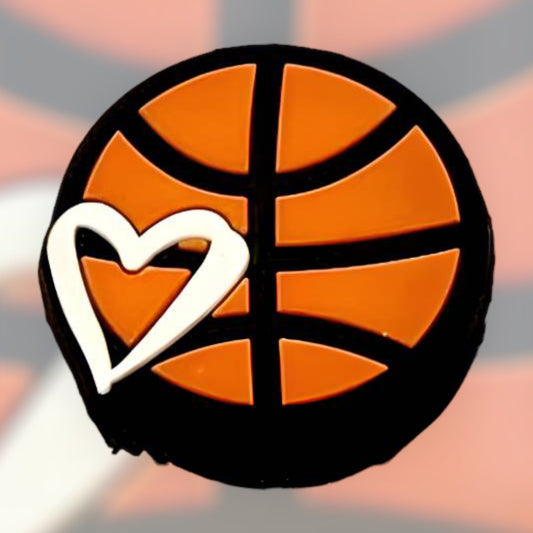 Basketball Heart Silicone Focal